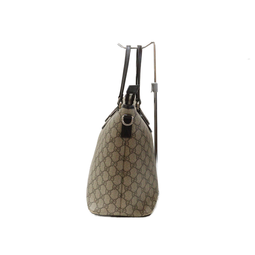 Gucci Tan GG Black Supreme Shoulder Tote Beige Bag Brown Dark